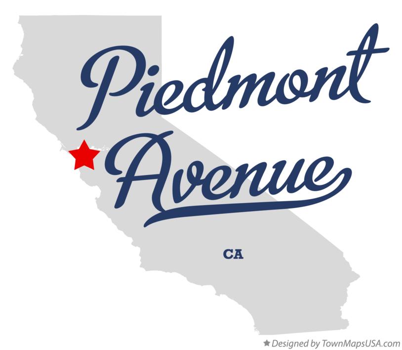 Map of Piedmont Avenue California CA