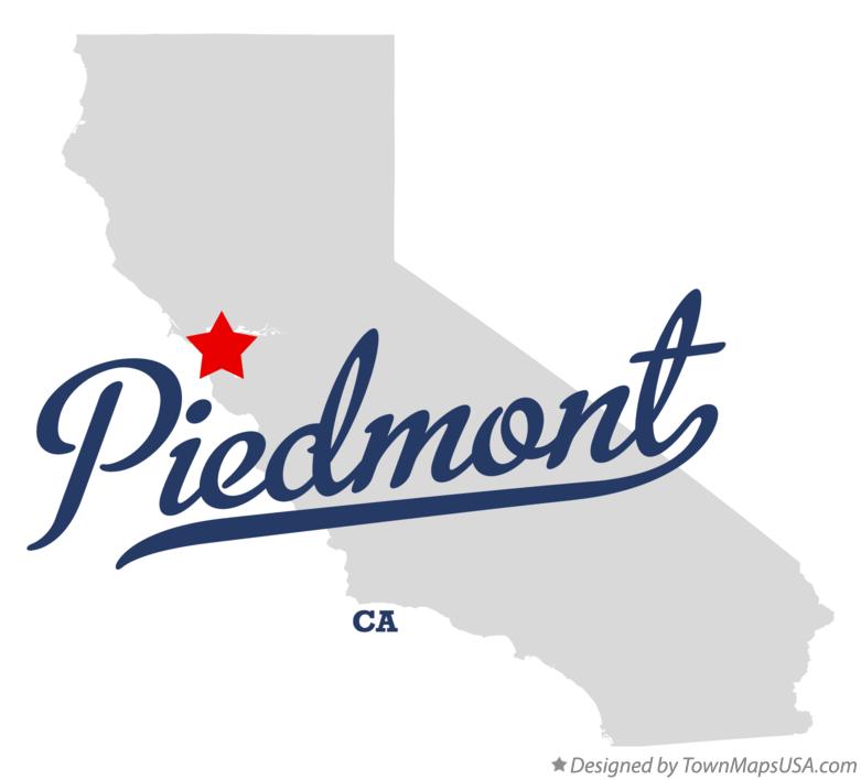 Map of Piedmont California CA