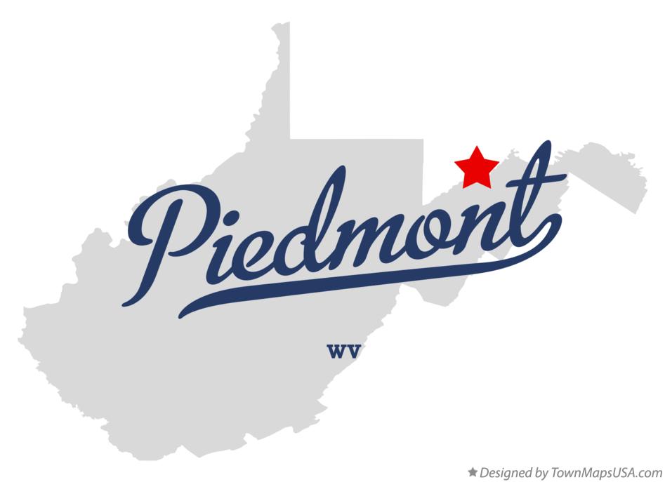 Map of Piedmont West Virginia WV