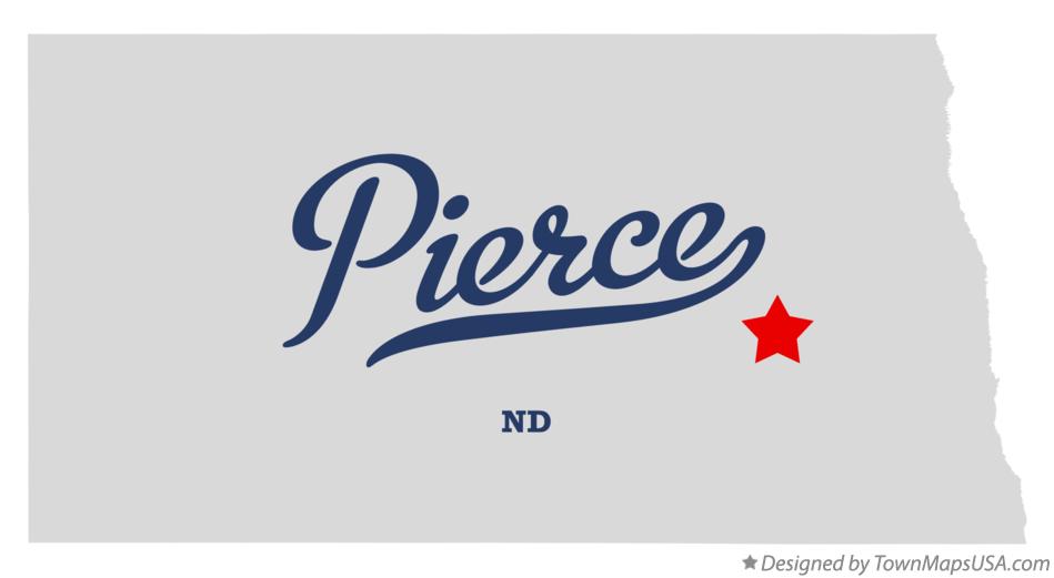 Map of Pierce North Dakota ND