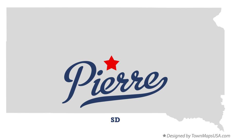 Map of Pierre South Dakota SD