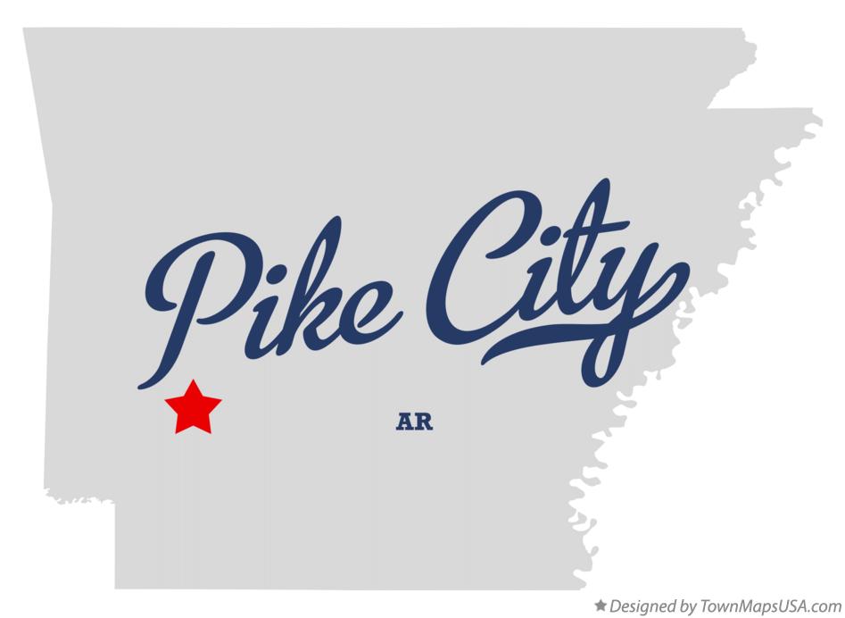 Map of Pike City Arkansas AR