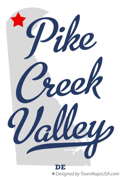 Map of Pike Creek Valley Delaware DE