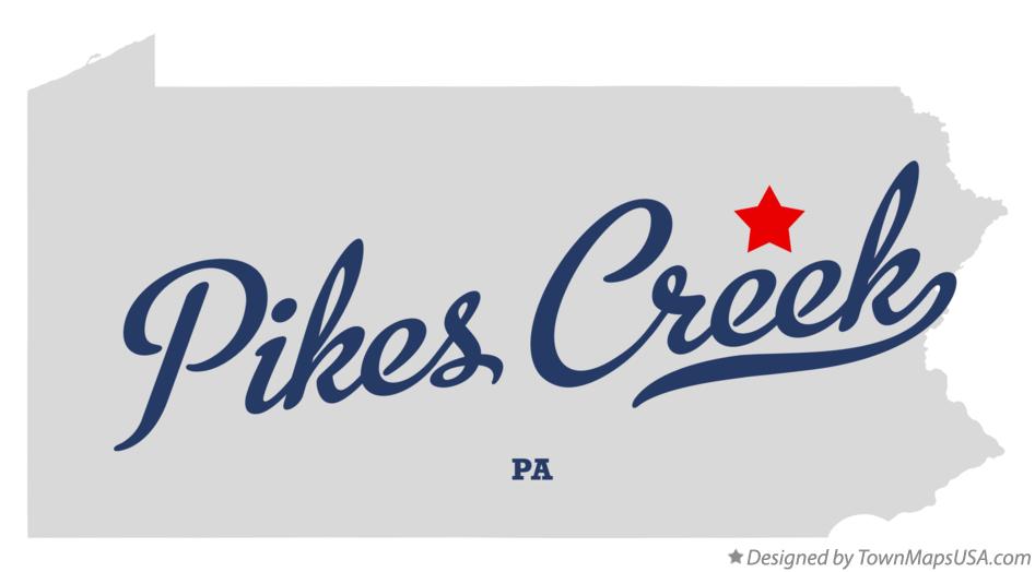 Map of Pikes Creek Pennsylvania PA