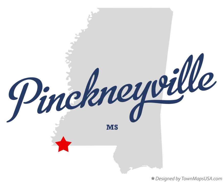 Map of Pinckneyville Mississippi MS