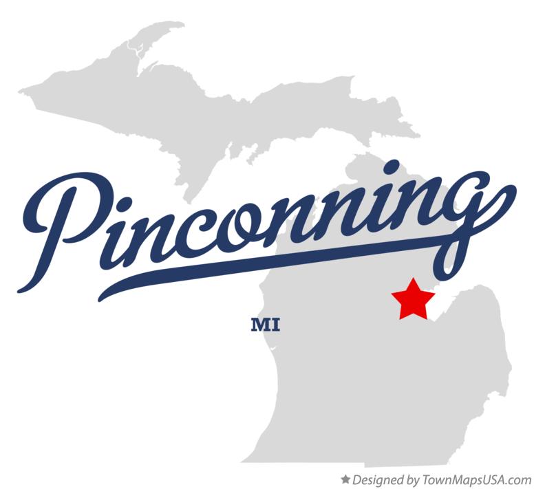 Map of Pinconning Michigan MI