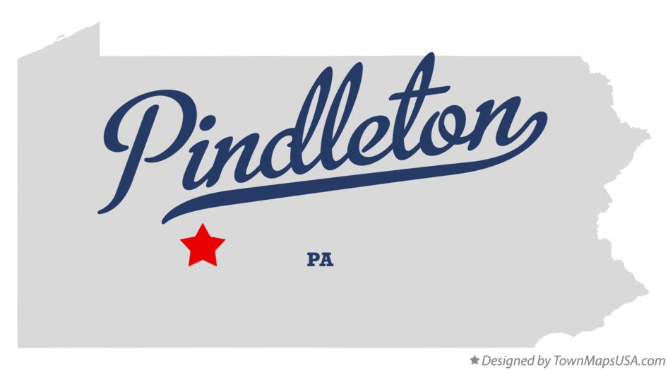 Map of Pindleton Pennsylvania PA