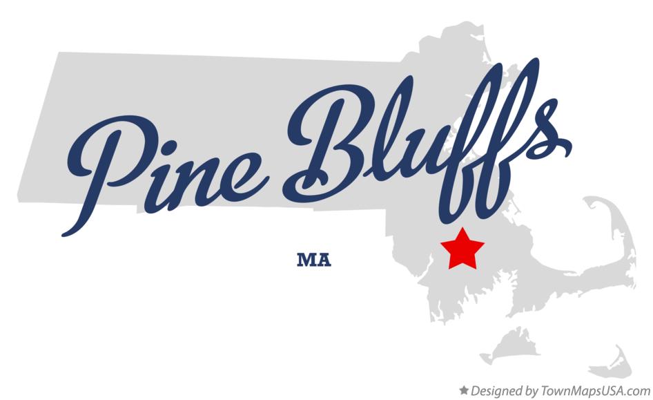 Map of Pine Bluffs Massachusetts MA