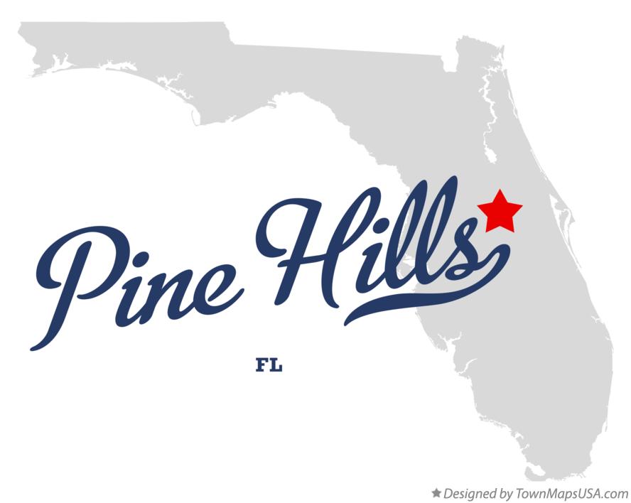 Map of Pine Hills Florida FL