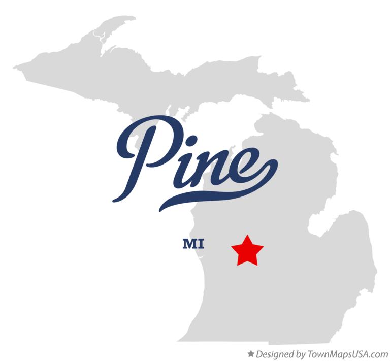 Map of Pine Michigan MI
