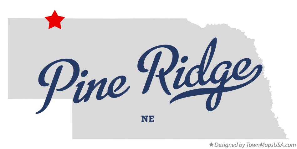 Map of Pine Ridge Nebraska NE