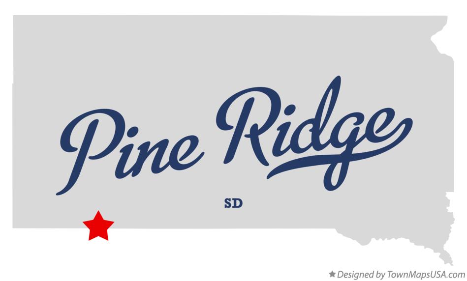Map of Pine Ridge South Dakota SD