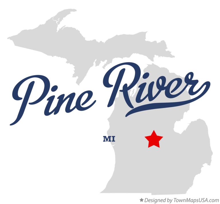 Map of Pine River Michigan MI