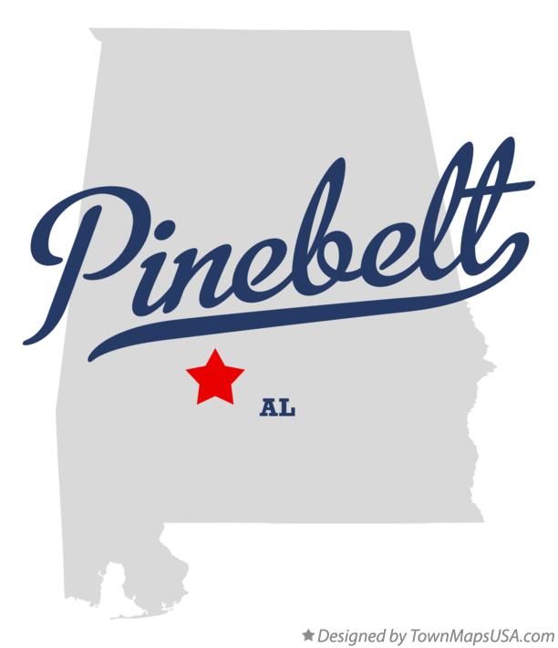 Map of Pinebelt Alabama AL