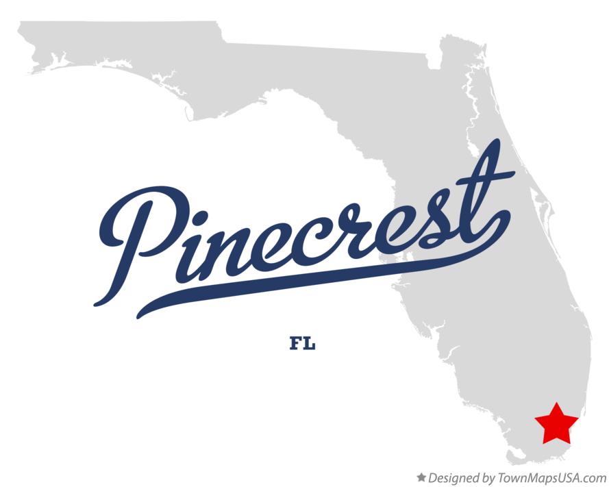 Map of Pinecrest Florida FL