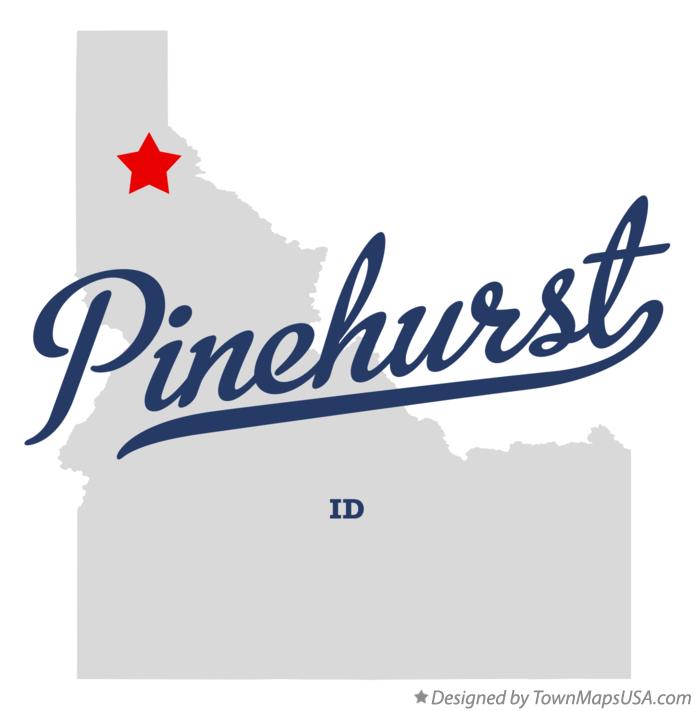 Map of Pinehurst Idaho ID