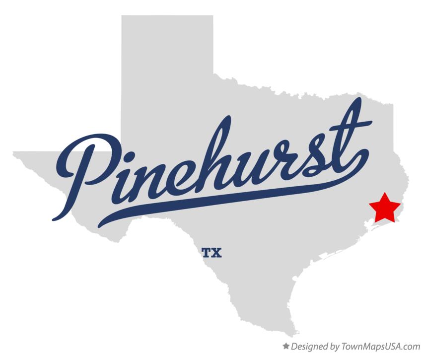 Map of Pinehurst Texas TX