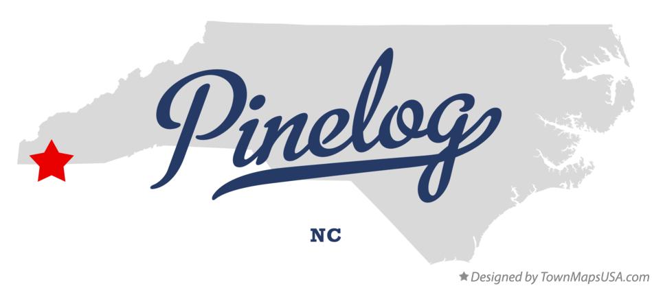 Map of Pinelog North Carolina NC