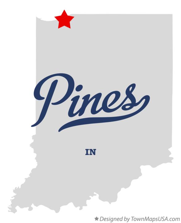Map of Pines Indiana IN