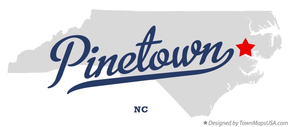 Map of Pinetown North Carolina NC