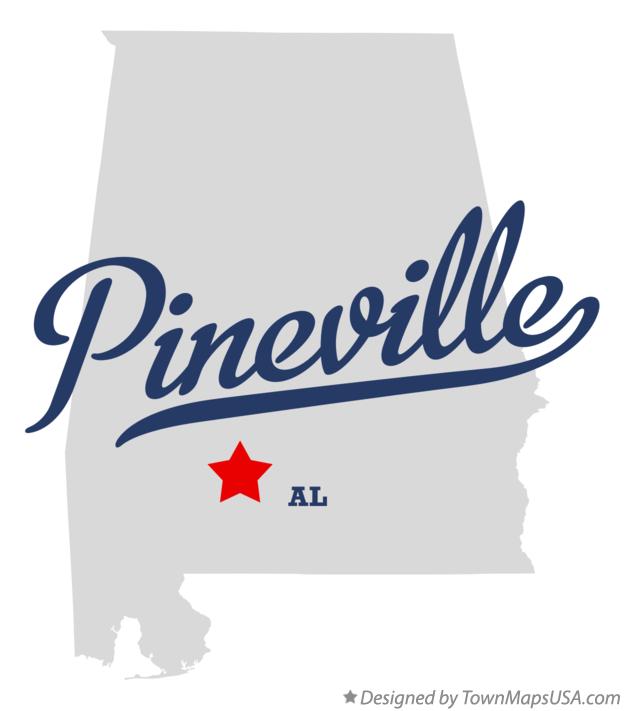 Map of Pineville Alabama AL