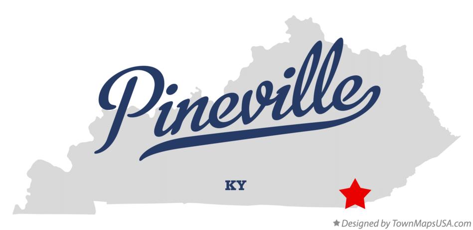 Map of Pineville Kentucky KY