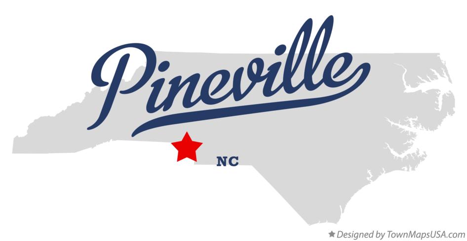 Map of Pineville North Carolina NC