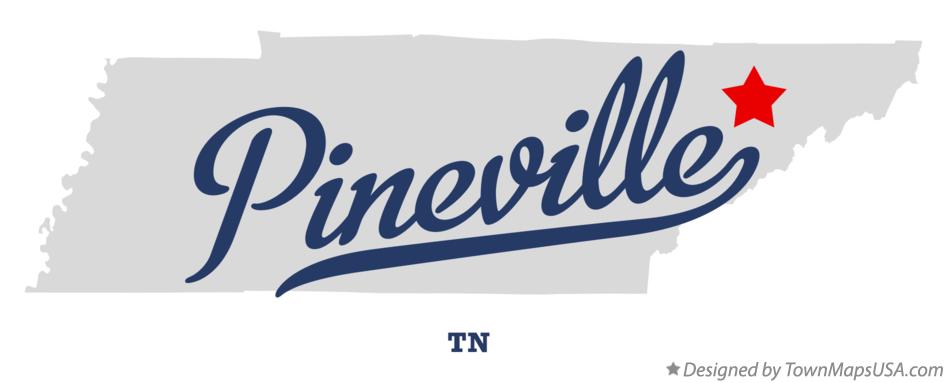 Map of Pineville Tennessee TN