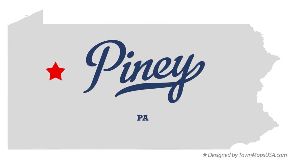Map of Piney Pennsylvania PA