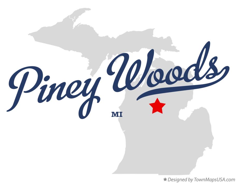 Map of Piney Woods Michigan MI