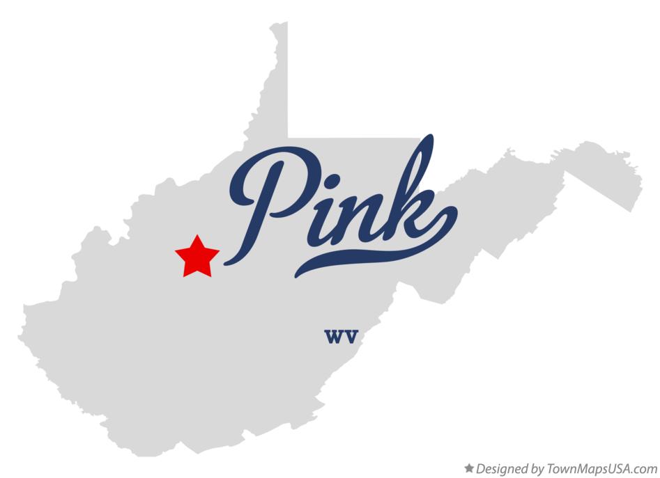 Map of Pink West Virginia WV
