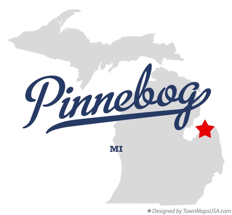 Map of Pinnebog Michigan MI