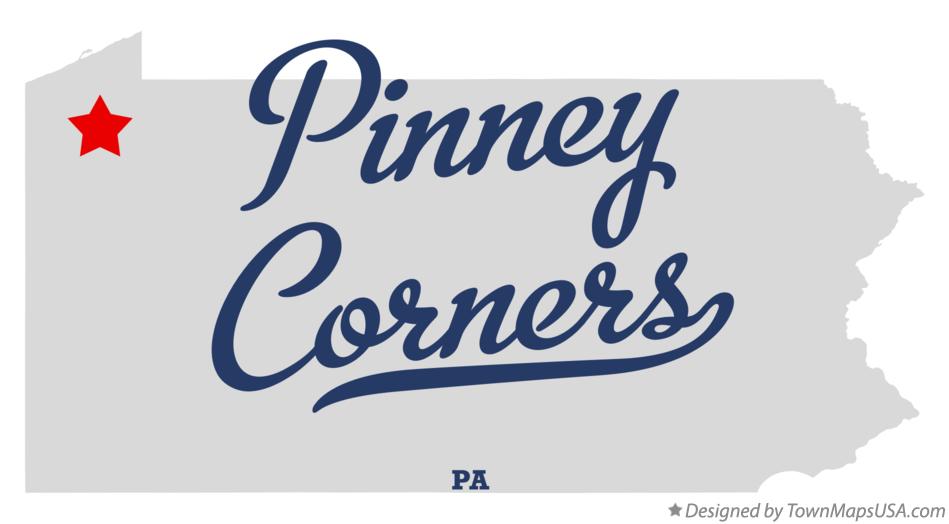 Map of Pinney Corners Pennsylvania PA