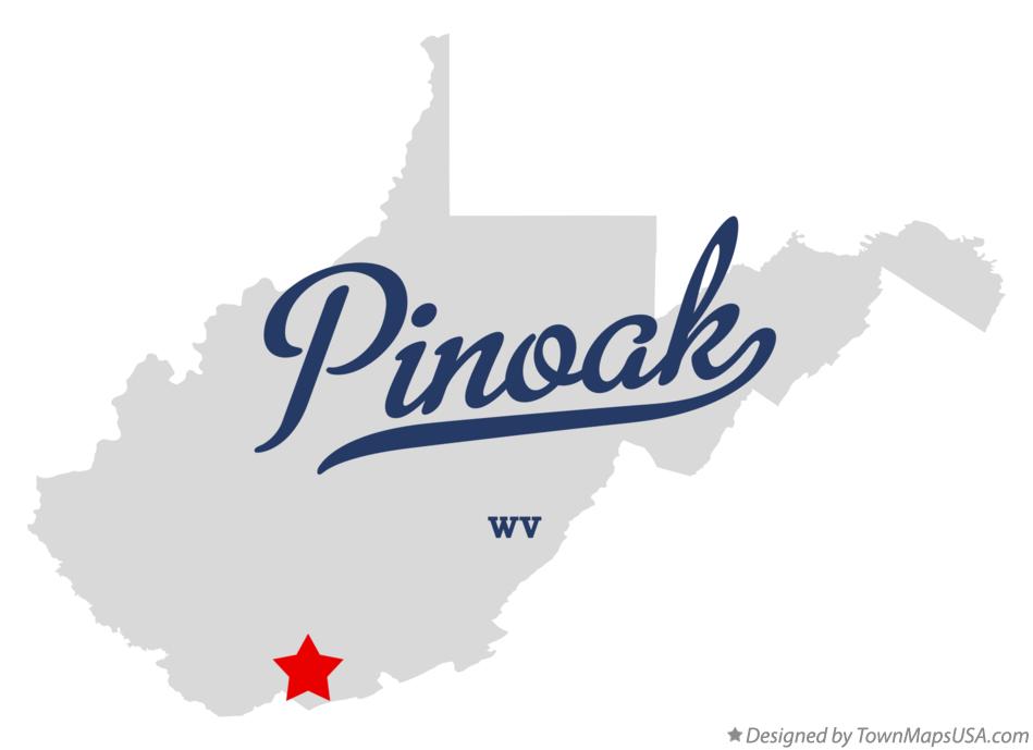 Map of Pinoak West Virginia WV