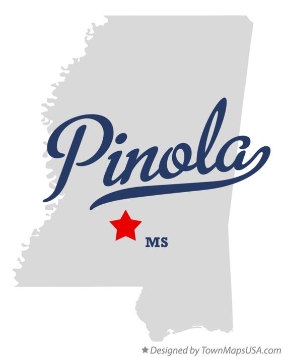 Map of Pinola Mississippi MS