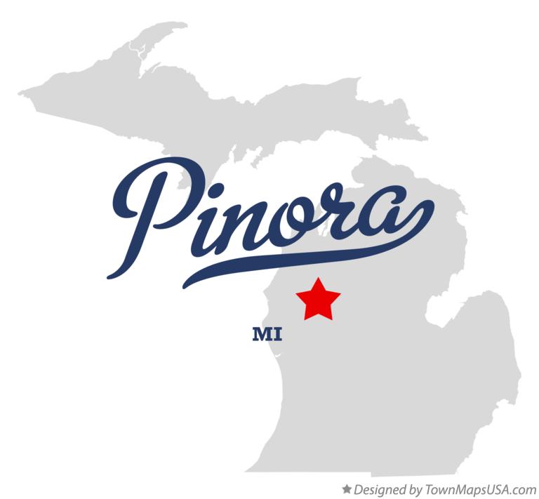 Map of Pinora Michigan MI