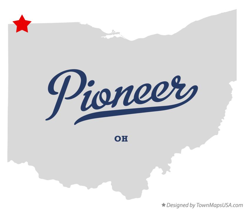 Map of Pioneer Ohio OH