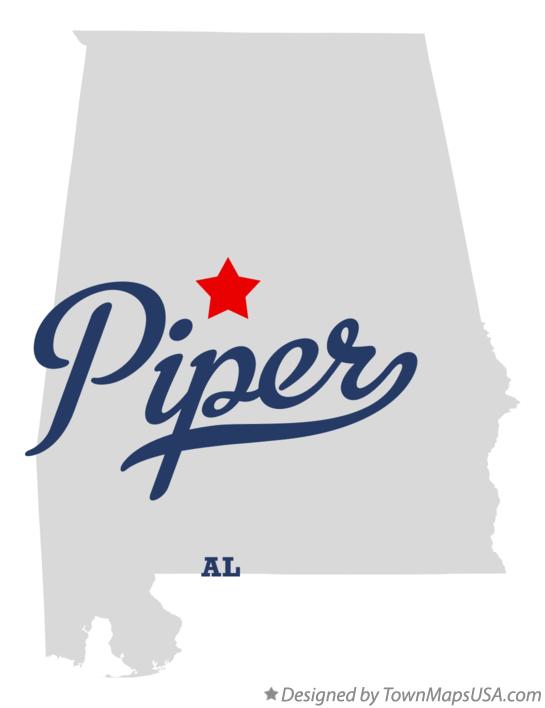 Map of Piper Alabama AL