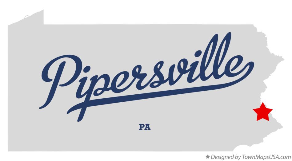 Map of Pipersville Pennsylvania PA