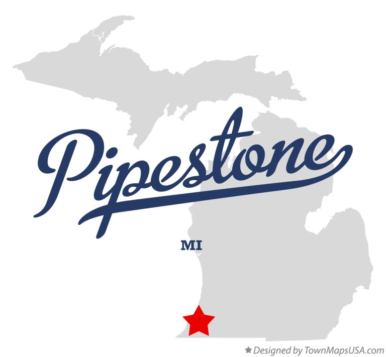Map of Pipestone Michigan MI