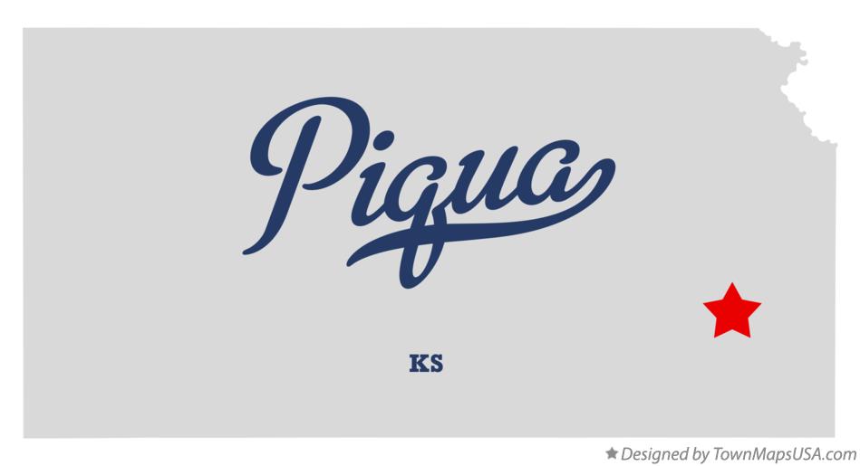 Map of Piqua Kansas KS