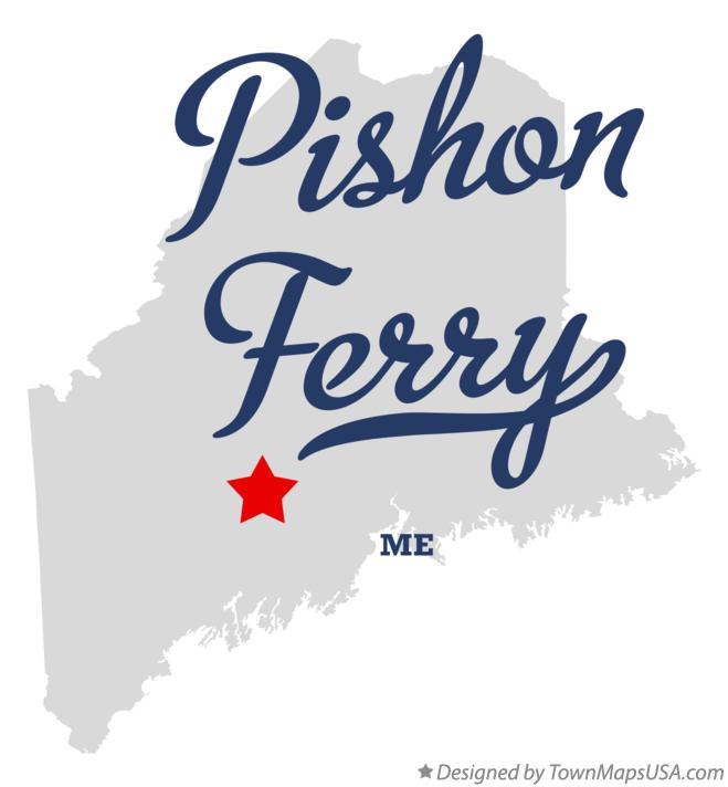 Map of Pishon Ferry Maine ME