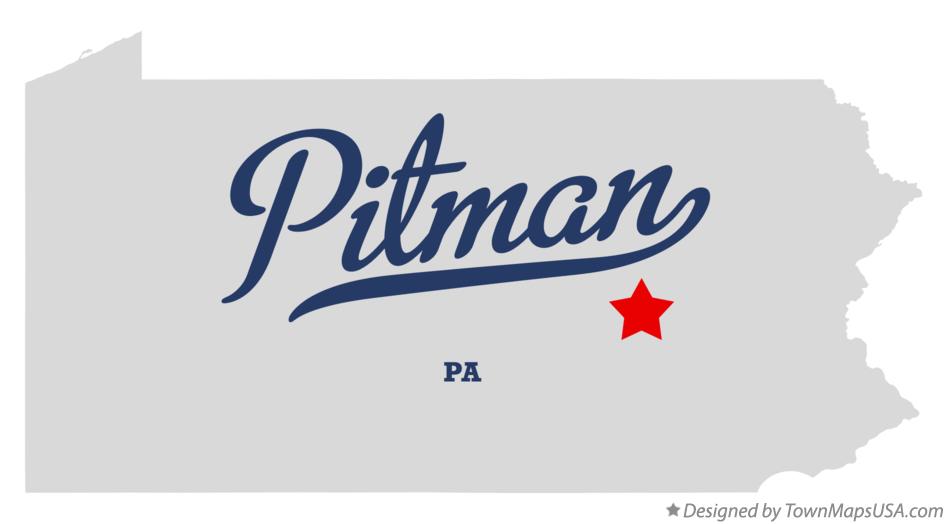 Map of Pitman Pennsylvania PA