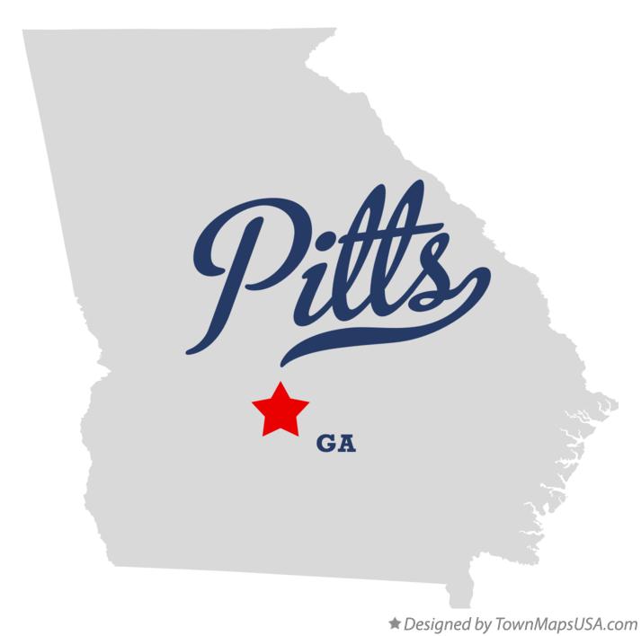 Map of Pitts Georgia GA