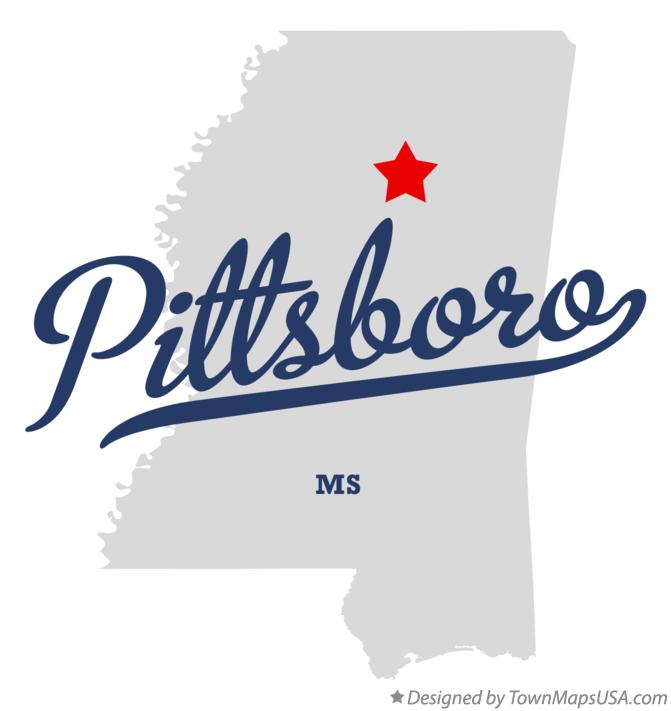 Map of Pittsboro Mississippi MS
