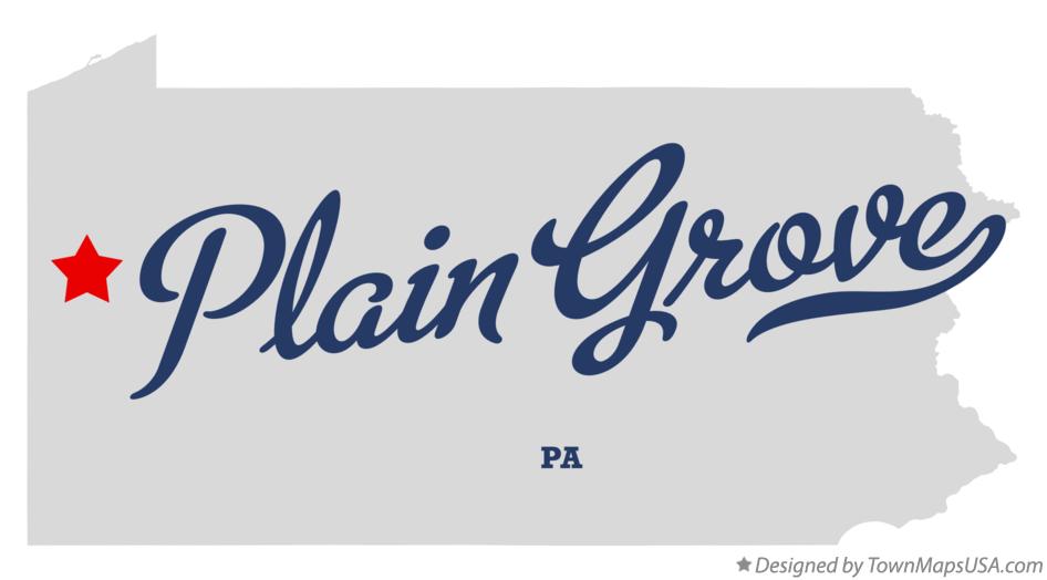 Map of Plain Grove Pennsylvania PA