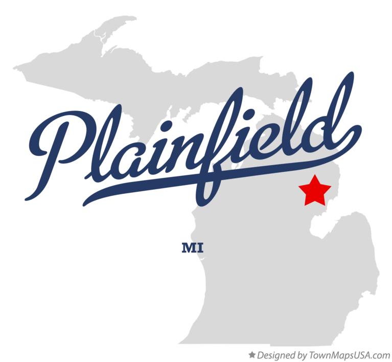 Map of Plainfield Michigan MI