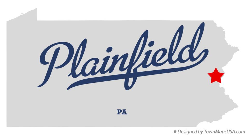 Map of Plainfield Pennsylvania PA