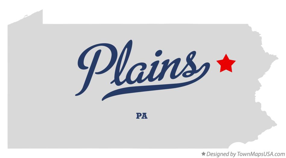 Map of Plains Pennsylvania PA