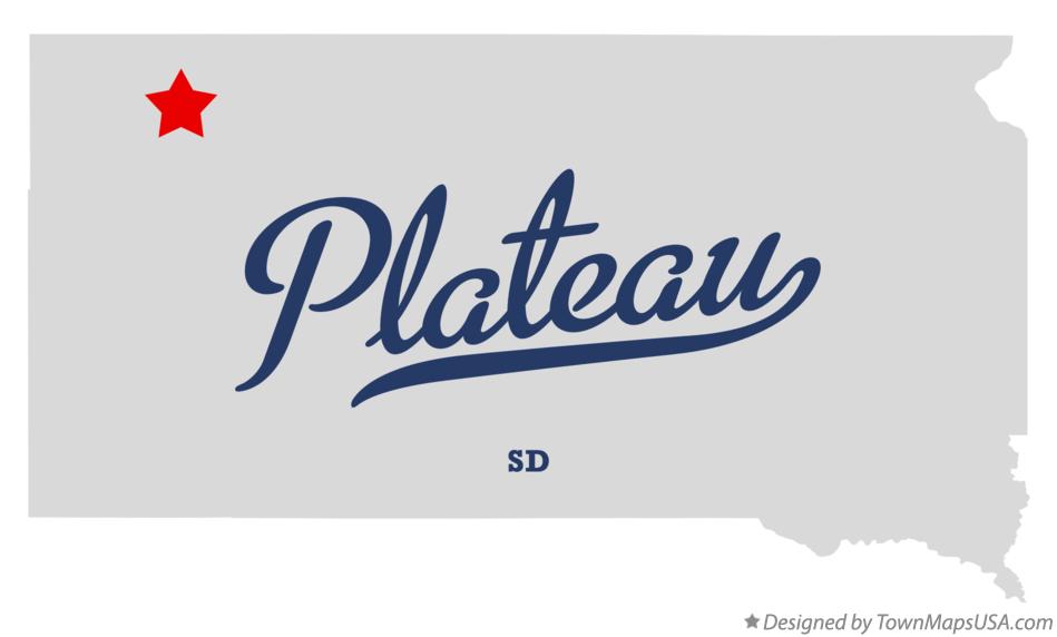Map of Plateau South Dakota SD